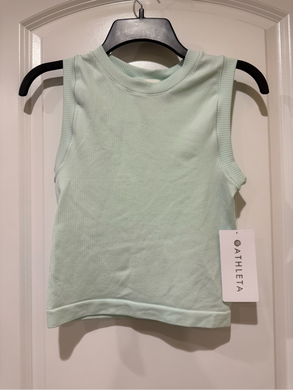 Athleta Light Mint Ribbed High-Neck Tank